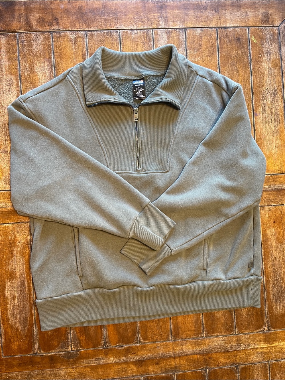 Avia Olive Green Half-Zip Pullover Jacket